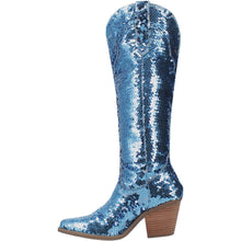 Load image into Gallery viewer, Dingo Women&#39;s Dance Hall Queen Fabric Snip Toe Boot 01-DI182-BL