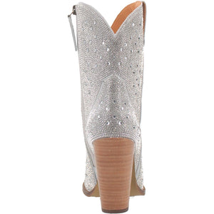 Dingo Women's Neon Moon Silver Leather Narrow Toe Boot DI567