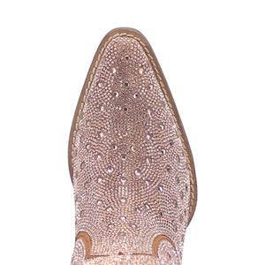 Dingo Women's Silver Dollar Rose Gold Leather Narrow Toe Boot 01-DI570-PK7