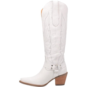 Dingo Women's Heavens To Betsy White Leather Snip Toe Boot 01-DI926-WH