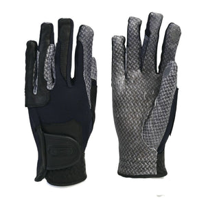 CorrectConnect Oil-Tac Copper Tech Leather Premium Riding Glove in Black