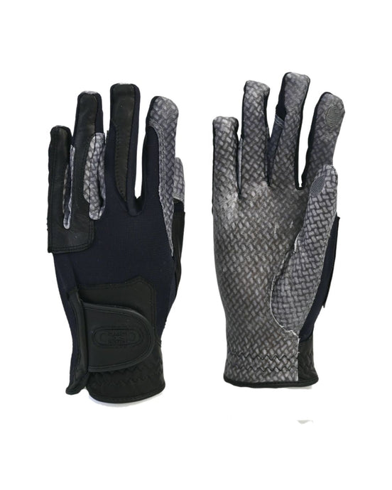 CorrectConnect Oil-Tac Copper Tech™️ Leather Premium Riding Glove in Black