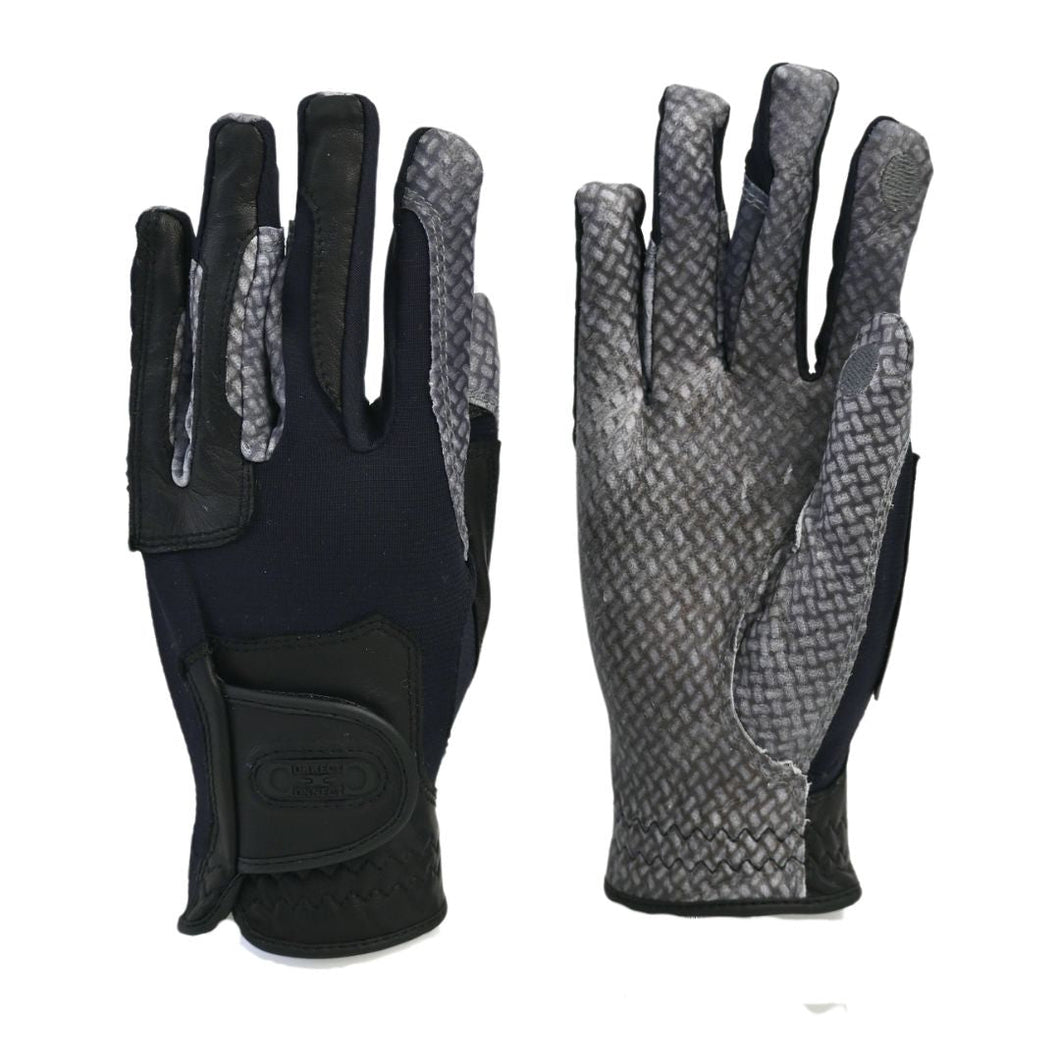 CorrectConnect Oil-Tac Copper Tech Leather Premium Riding Glove in Black
