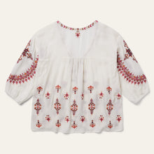 Load image into Gallery viewer, Stetson Women's White Dobby Peasant Blouse 2004