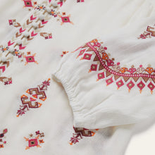 Load image into Gallery viewer, Stetson Women's White Dobby Peasant Blouse 2004