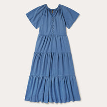 Load image into Gallery viewer, Stetson Women's Blue Denim Long Three Tiered Dress 0533