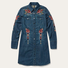 Load image into Gallery viewer, Stetson Women's Blue Lavish Denim Shirt Dress 6049