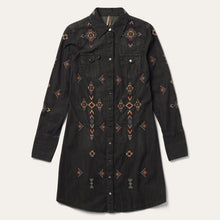 Load image into Gallery viewer, Stetson Women's Black Embroidered Black Denim Shirt Dress 7056