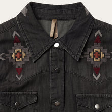 Load image into Gallery viewer, Stetson Women's Black Embroidered Black Denim Shirt Dress 7056