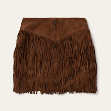 Load image into Gallery viewer, Stetson Women's Brown Lamb Suede Fringe Mini Skirt 0008