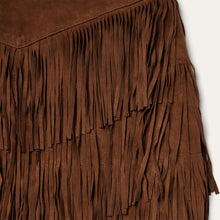 Load image into Gallery viewer, Stetson Women's Brown Lamb Suede Fringe Mini Skirt 0008