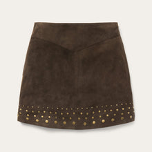 Load image into Gallery viewer, Stetson Women's Brown Lamb Suede Skirt with Nailheads 0600