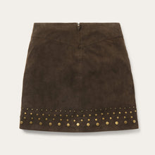 Load image into Gallery viewer, Stetson Women's Brown Lamb Suede Skirt with Nailheads 0600