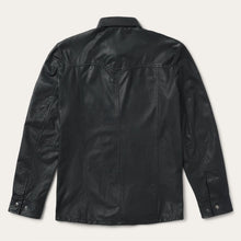 Load image into Gallery viewer, Stetson Men's Black Leather Western Shirt Jacket 6622