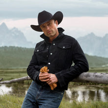 Load image into Gallery viewer, Stetson Men's Black Leather Jean Jacket 6632