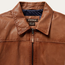 Load image into Gallery viewer, Stetson Men's Brown Zip-Front Lightweight Leather Jacket 6634