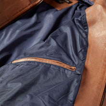 Load image into Gallery viewer, Stetson Men's Brown Zip-Front Lightweight Leather Jacket 6634