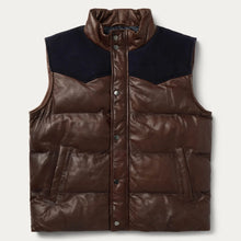 Load image into Gallery viewer, Stetson Men's Brown Quilted Leather Vest 6028