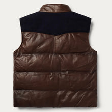 Load image into Gallery viewer, Stetson Men's Brown Quilted Leather Vest 6028