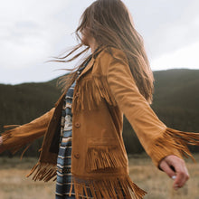 Load image into Gallery viewer, Stetson Womens Fringe Tan Suede Jacket 11-098-0539-0071-TA