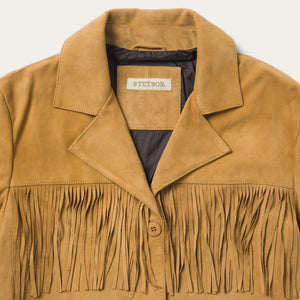 Stetson Womens Fringe Tan Suede Jacket 11-098-0539-0071-TA