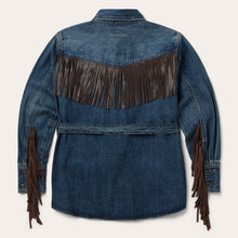 Load image into Gallery viewer, Stetson Women's Blue Dark Denim Fringe Jacket 6058