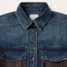 Load image into Gallery viewer, Stetson Women's Blue Dark Denim Fringe Jacket 6058