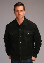 Load image into Gallery viewer, Stetson Men's Black Leather Jean Jacket 6632