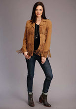 Load image into Gallery viewer, Stetson Womens Fringe Tan Suede Jacket 11-098-0539-0071-TA