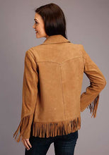 Load image into Gallery viewer, Stetson Womens Fringe Tan Suede Jacket 11-098-0539-0071-TA