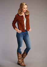 Load image into Gallery viewer, Stetson Womens Brown Classic Leather Bomber Jacket 7088