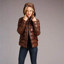 Load image into Gallery viewer, Stetson Womens Brown Leather Quilted Jacket 7092