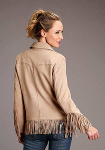 Stetson Womens Light Tan Fringe Suede Jacket 11-098-0539-0074-TA