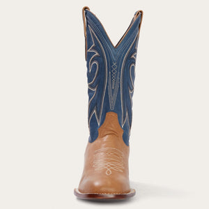 Stetson Men's Tan & Blue Casper Square Toe Cowboy Boots 12-020-1850-0102 TA