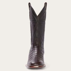 Stetson Men's Kaycee Brown Caiman Belly Square Toe Cowboy Boots 12-020-1852-0201 TA