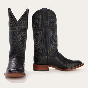Stetson Men's Falls Alligator Cowboy Black Square Toe Boots 0416