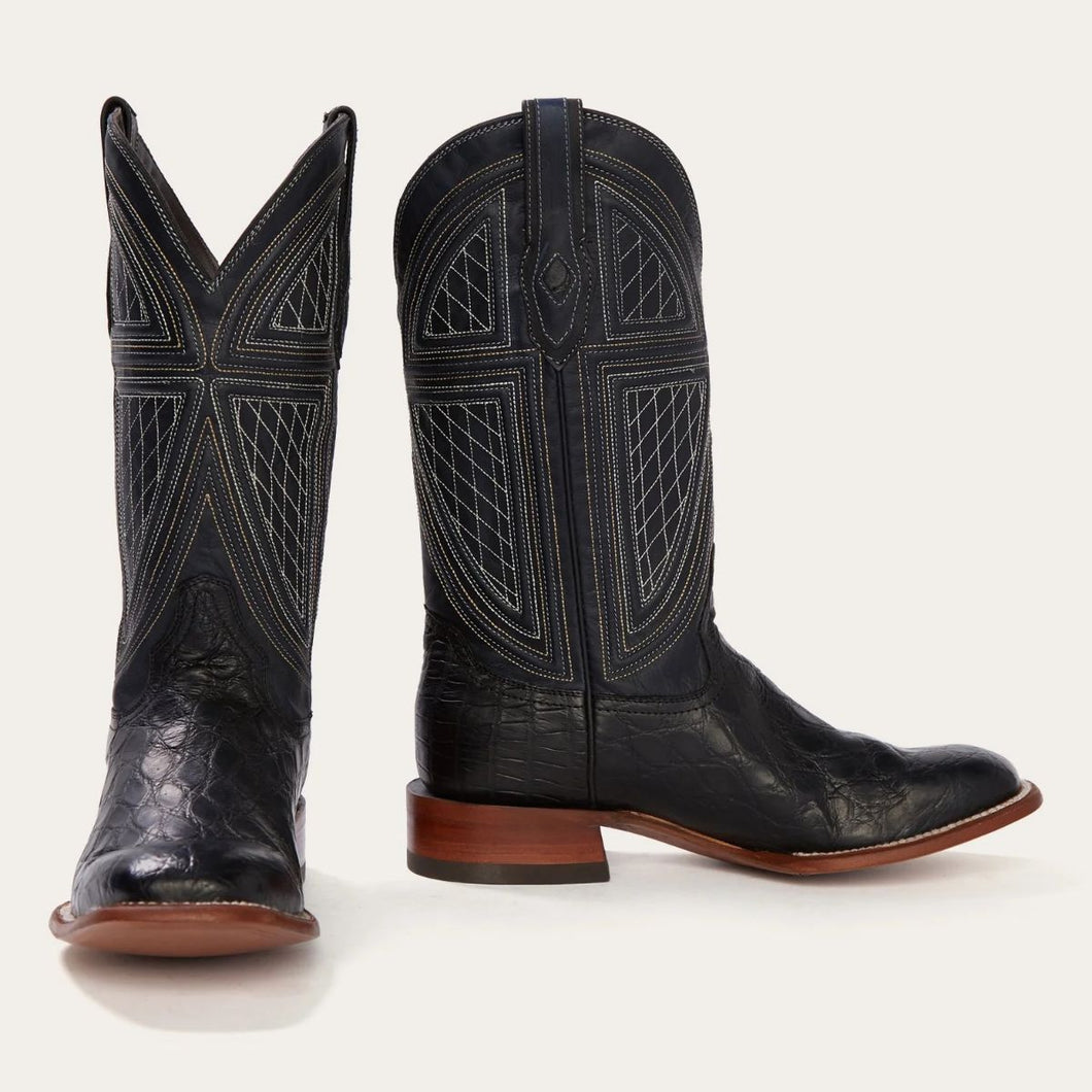 Stetson Men's Falls Alligator Cowboy Black Square Toe Boots 0416