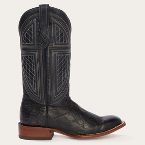 Stetson Men's Black Falls Alligator Square Toe Cowboy Boots 12-020-1852-0416 BL