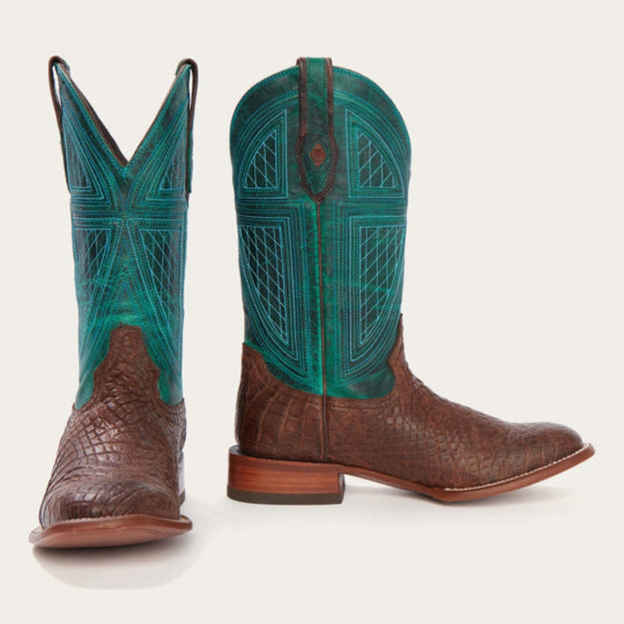 Stetson Men's Big Horn Tobacco Alligator Square Toe Cowboy Boots 12-020-1852-0417 BR