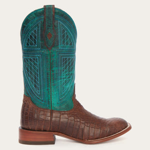 Stetson Men's Big Horn Tobacco Alligator Square Toe Cowboy Boots 12-020-1852-0417 BR