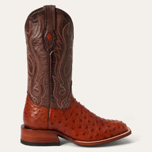 Load image into Gallery viewer, Stetson Men&#39;s Ozzy Ostrich Brown Square Toe Boots 0502