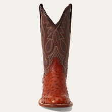 Load image into Gallery viewer, Stetson Men&#39;s Ozzy Ostrich Brown Square Toe Boots 0502