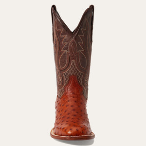 Stetson Men's Ozzy Ostrich Brown Square Toe Boots 0502
