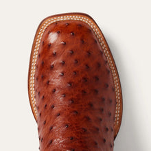 Load image into Gallery viewer, Stetson Men&#39;s Ozzy Ostrich Brown Square Toe Boots 0502