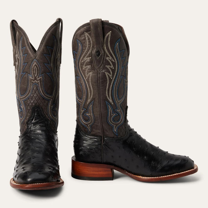 Stetson Men's Ozzy Ostrich Black Square Toe Boots 0503