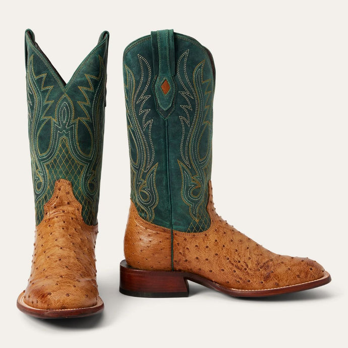 Stetson Men's Ozzy Ostrich Tan Square Toe Boots 0504