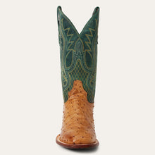Load image into Gallery viewer, Stetson Men&#39;s Ozzy Ostrich Tan Square Toe Boots 0504
