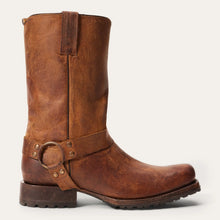 Load image into Gallery viewer, Stetson Men&#39;s Heritage Harness Brown Leather Biker Toe Boots 4124