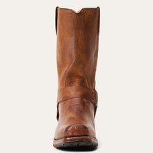 Load image into Gallery viewer, Stetson Men&#39;s Heritage Harness Brown Leather Biker Toe Boots 4124