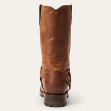 Load image into Gallery viewer, Stetson Men&#39;s Heritage Harness Brown Leather Biker Toe Boots 4124